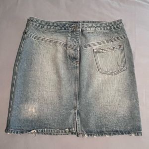 J Crew Distressed Denim Skirt ~ Size 8